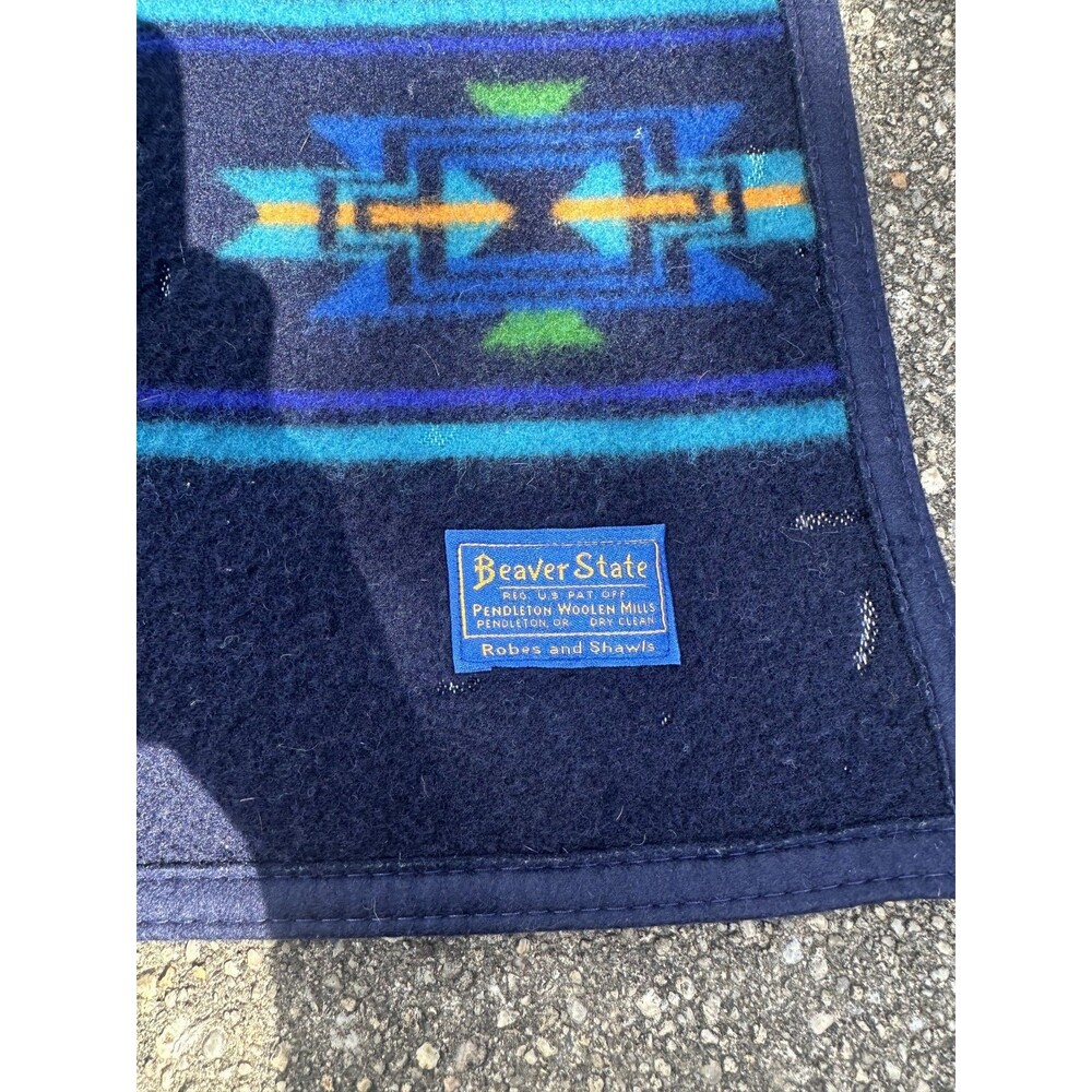 Vintage Beaver State Pendleton Wool Aztec Shawl Blanket 26x39 Chief Joseph READ - Picture 3 of 6